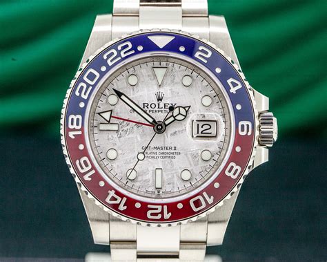 rolex gmt master ii pepsi white gold blue dial|Rolex Pepsi 2022 price.